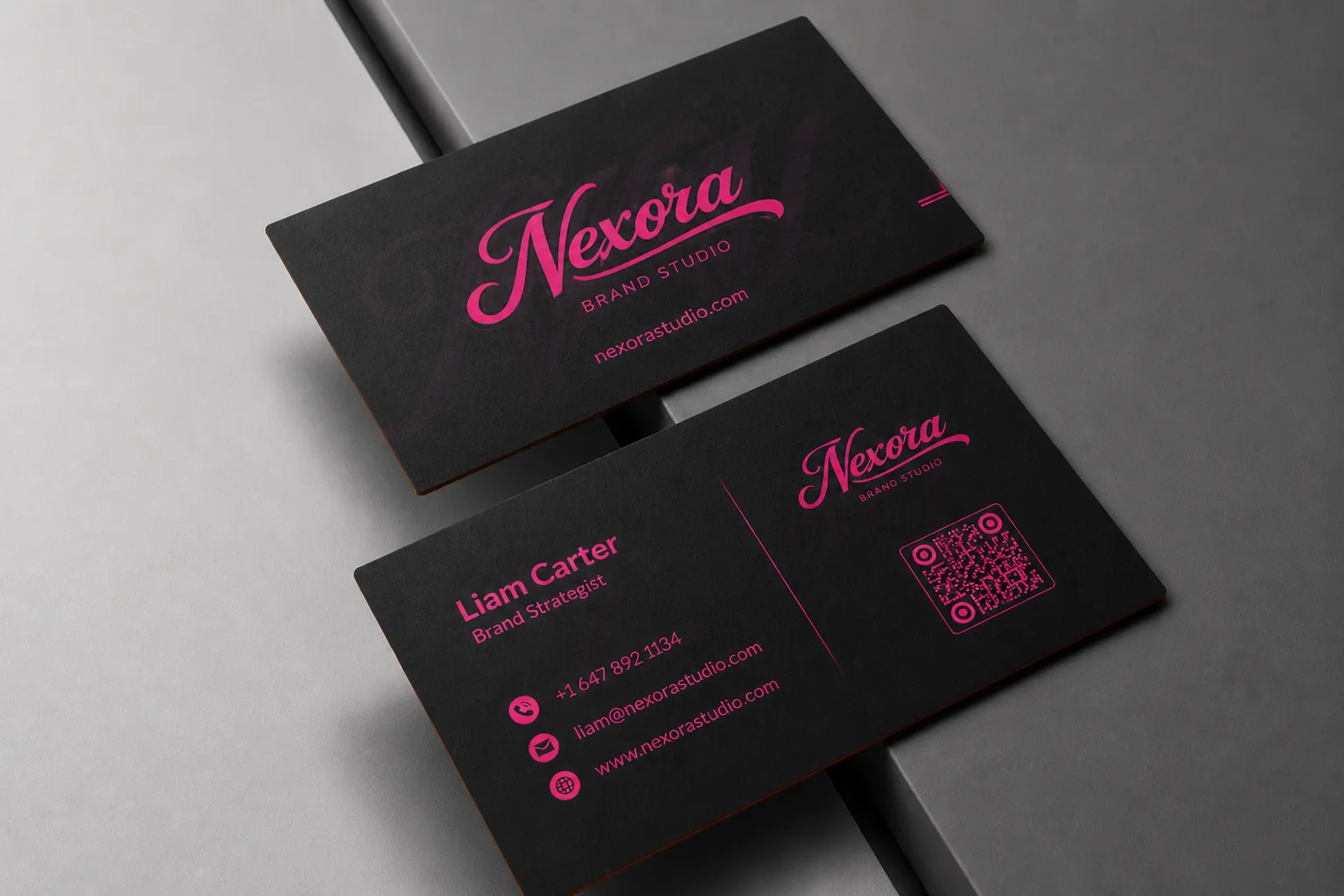 Aggressive 48pt ultra-thick business card featuring custom neon red ink for extreme sports and gaming brands.