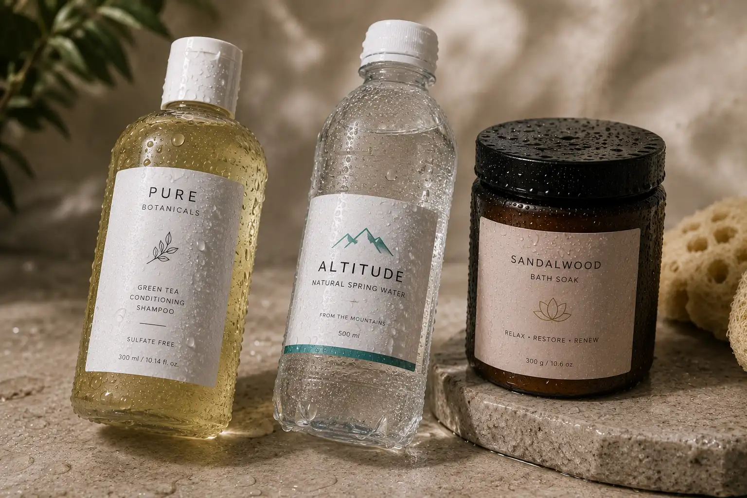 Skincare and cosmetic product labels using clear film and matte PP material directions