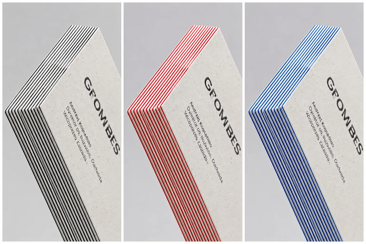Fixed blue white red white and black white duplex eco paper business card color options