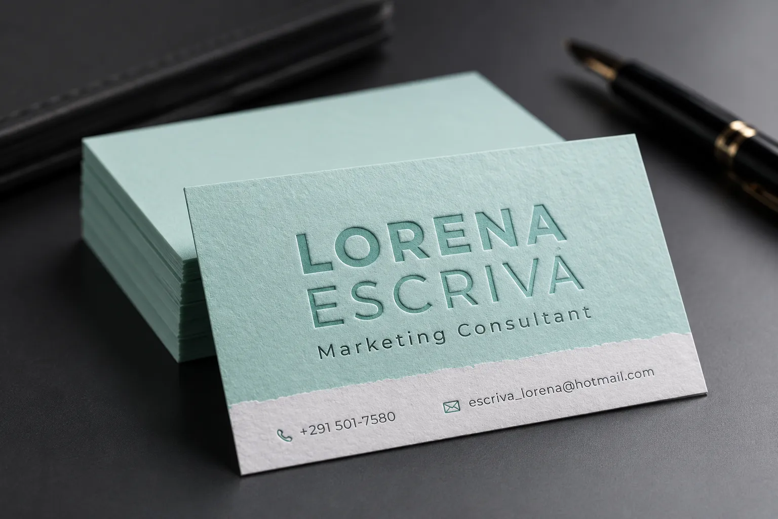 Soft touch matte business cards with smooth refined finish