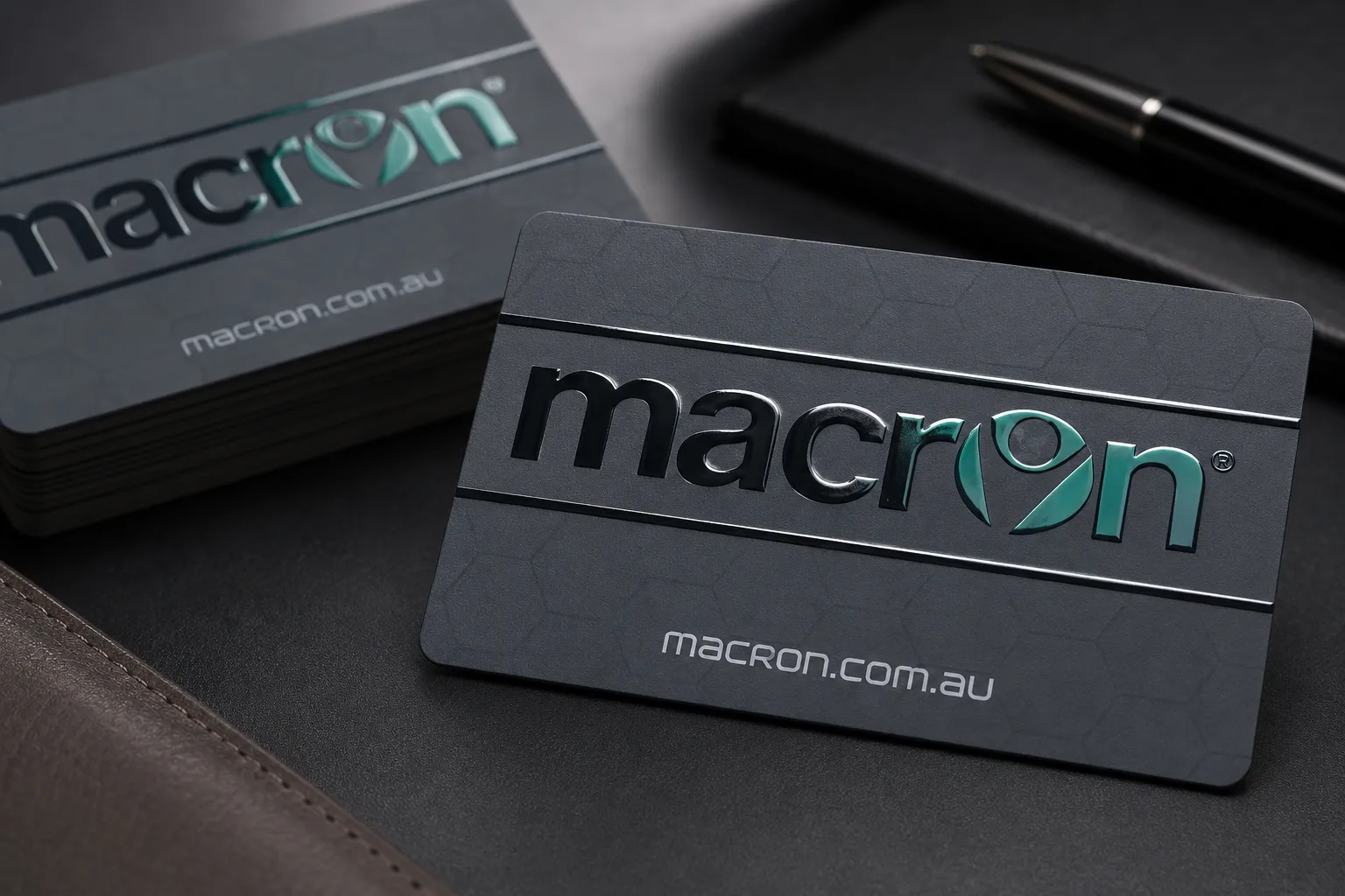 Spot UV business cards with glossy raised logo detail