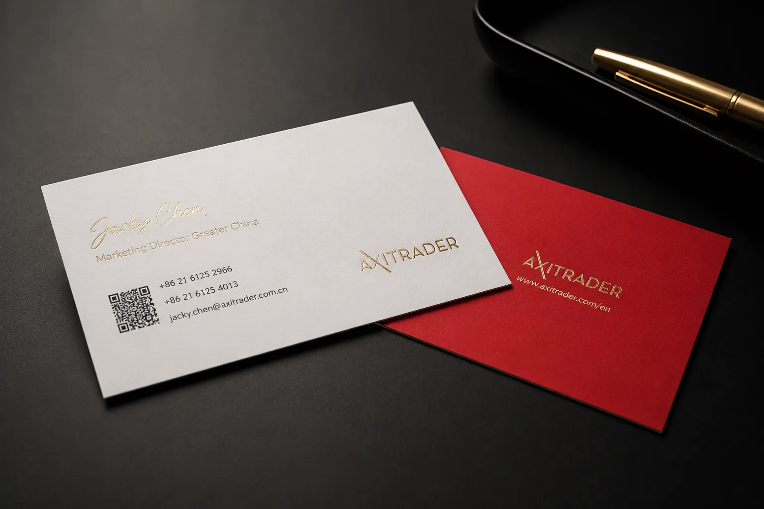 Thick duplex business cards with layered premium card structure