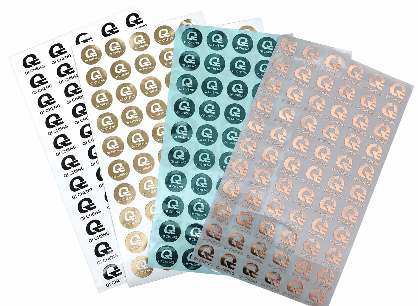 Metal transfer decal color sample sheets showing multiple metallic finish options